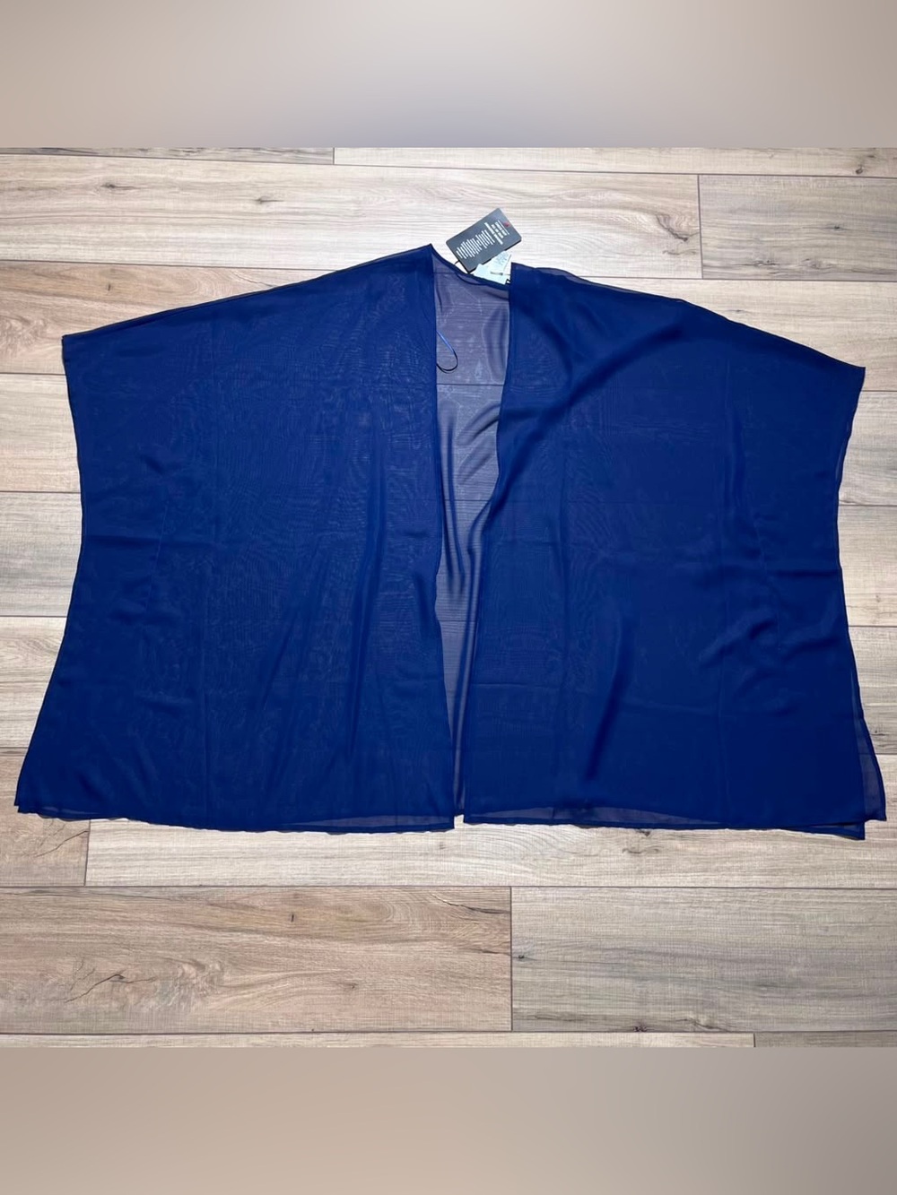 Catherines Womens Sheer Cover Up Open Front Kimono Size 26W Navy Blue